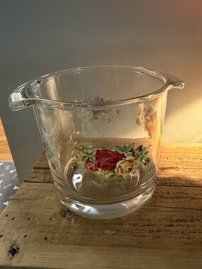 Royal Albert Country Rose’s  Glass Ice Bucket